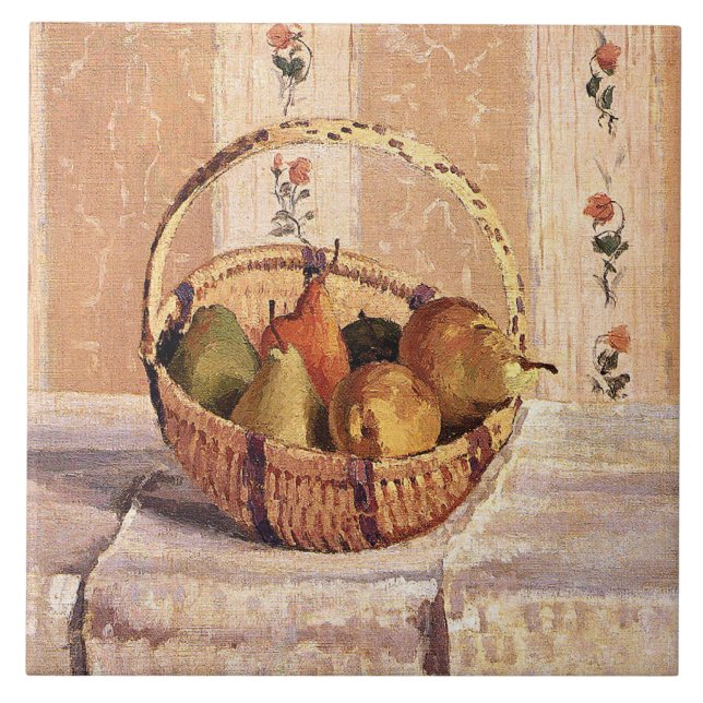 Pissarro - Apples and Pears in a Round Basket, Tile (Front)