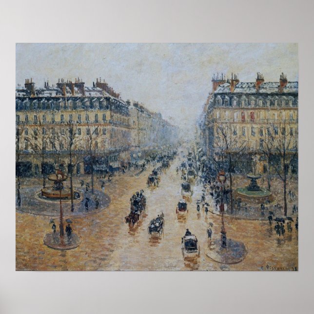 Pissarro - Avenue De L'Opera Snow Morning 1898 Poster (Front)