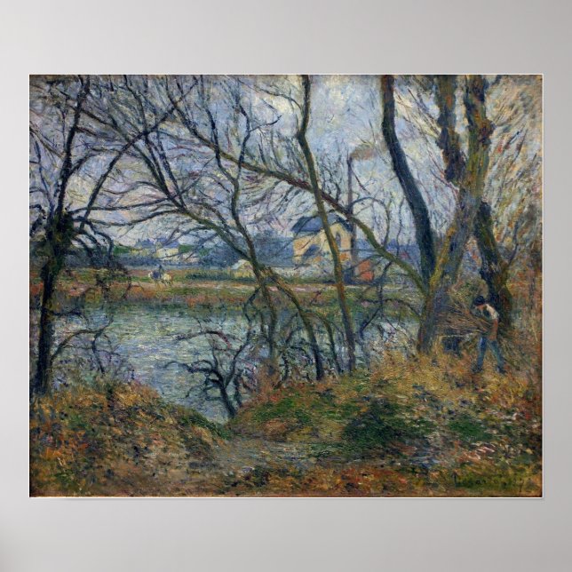 Pissarro - Banks Of Oise Near Pontoise Gray Weathe Poster (Front)