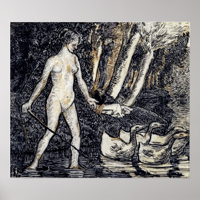 Pissarro - Bather With Geese 1895 Poster (Front)