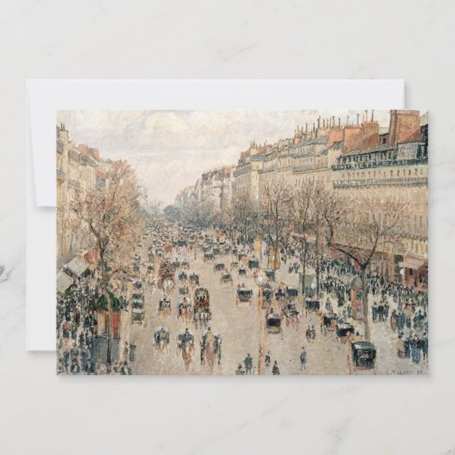 Pissarro - Boulevard Montmartre, Afternoon Sun Thank You Card (Front)
