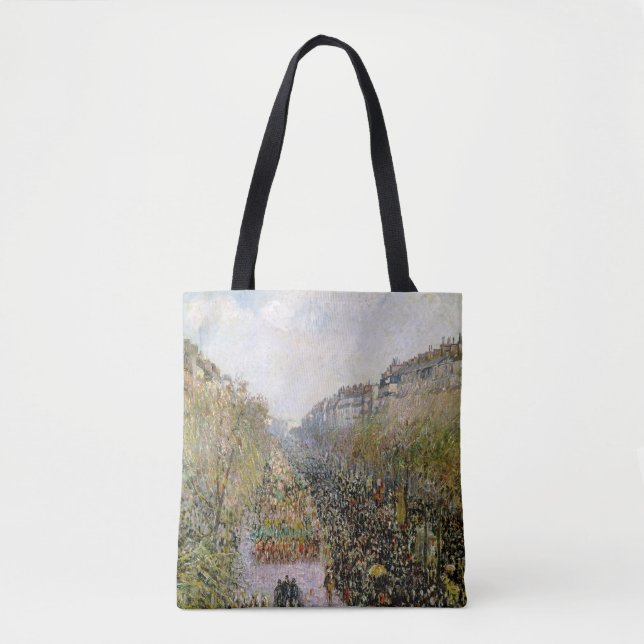 Pissarro - Boulevard Montmartre, Mardi Gras Tote Bag (Front)