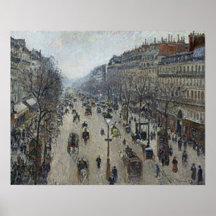 Pissarro - Boulevard Montmartre Morning Grey Weath Poster