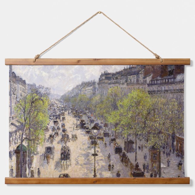 Pissarro - Boulevard Montmartre, Spring Hanging Tapestry (Front)