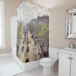 Pissarro - Boulevard Montmartre, Spring Shower Curtain