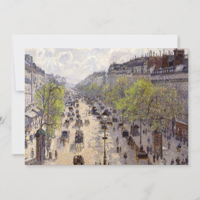 Pissarro - Boulevard Montmartre, Spring Thank You Card (Front)