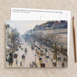Pissarro - Boulevard Montmartre, Winter Morning Postcard