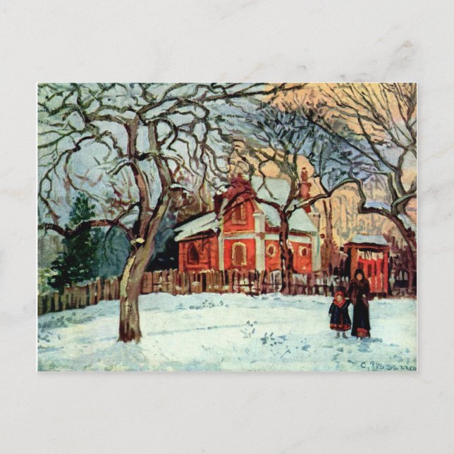 Pissarro: Chestnut Trees, Louveciennes, Winter Postcard (Front)