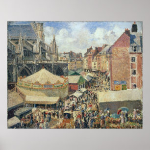 Pissarro - Fair In Dieppe Sunny Morning 1901 Poster