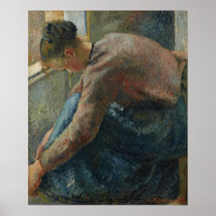 Pissarro - Peasant Woman Put On The Boots 1885 Poster