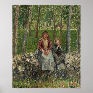 Pissarro - Peasants Seated Under The Trees, Moret Poster
