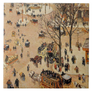 Pissarro - Place du Theatre, Francais Tile