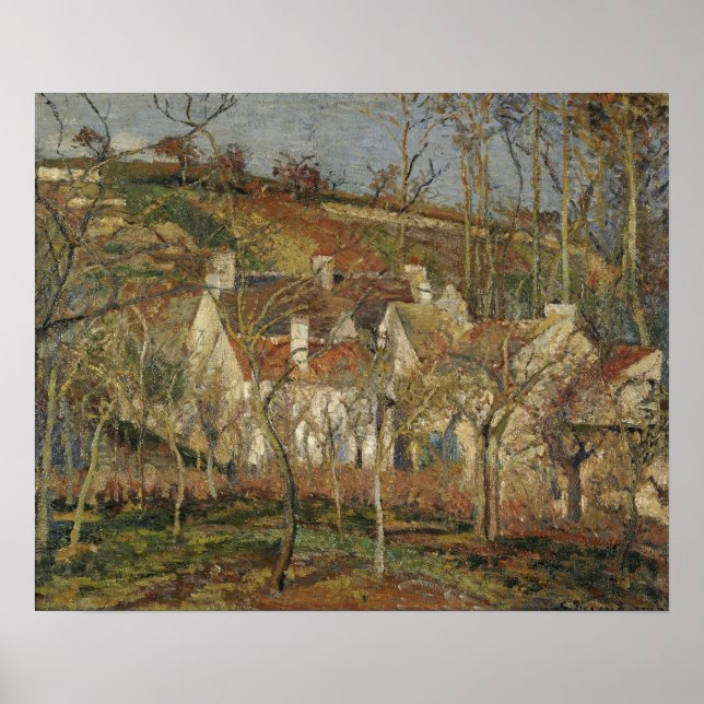 Pissarro - Red Roofs Corner Of A Village Winter Poster (Front)