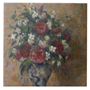 Pissarro Still life with peonies and mock orange Tile