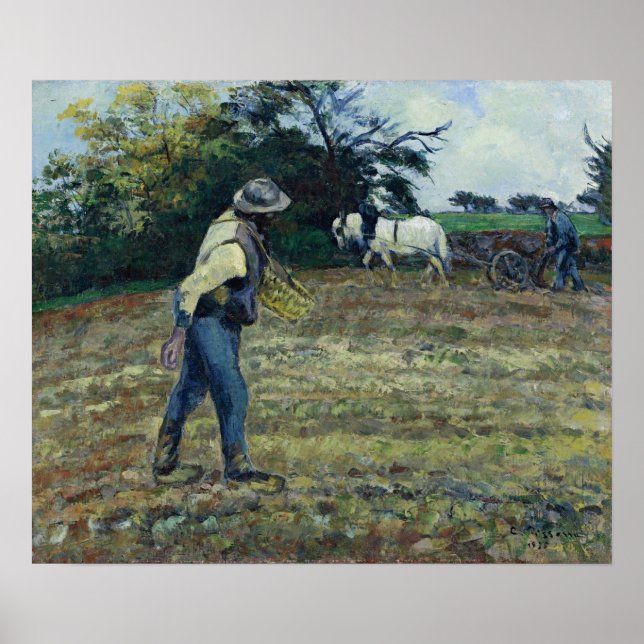 Pissarro - The Sower And The Ploughman Poster (Front)