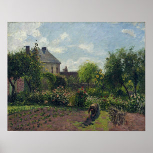 Pissarro - Working In Garden 1898 Poster