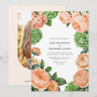 Pistachio and Peach Watercolor Floral Wedding