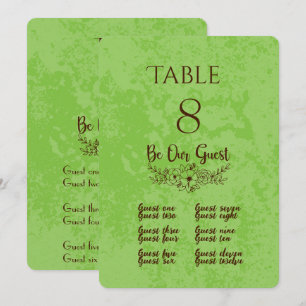 Pistachio & Chocolate Table Number and Place Card
