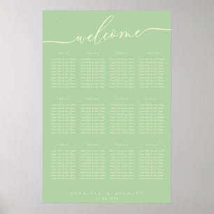 Pistachio & Cream Party Celebration Seat Welcome Poster