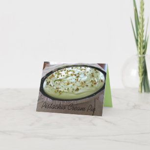 Pistachio Cream Pie Recipe on a Note Card