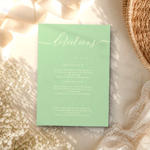 Pistachio & Cream Simple Wedding Directions Enclosure Card