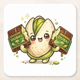Pistachio Dubai Chocolate Kawaii Coasters