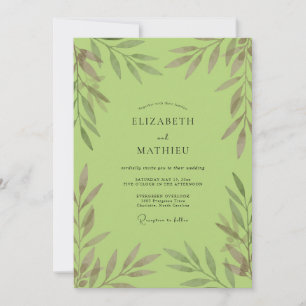 Pistachio Foliage Eucalyptus Wedding Invitation