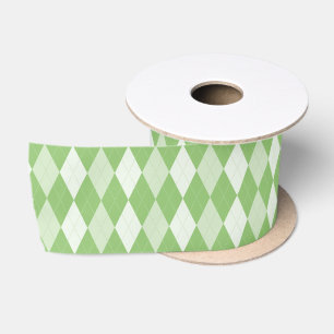 Pistachio Green Argyle Pale Green Small Diamond Satin Ribbon