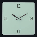 Pistachio Green B2D3C2 Colour - Option to Add Name Square Wall Clock<br><div class="desc">Add a name, initials or some text, or keep the colour alone. Colour coordinates with other items in the store based on the name and the HEX code (six-digit hex triplet) shown. Use this code to mix, match and customise any other item to go with this, or to add to...</div>