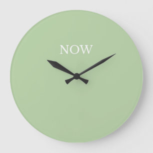 Pistachio Green Colour Light Pastel NOW Mindfulnes Large Clock