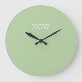 Pistachio Green Colour Light Pastel NOW Mindfulnes Large Clock