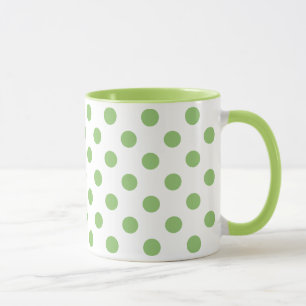 Pistachio Green Polka Dots Circles Mug