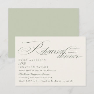 Pistachio Green Rehearsal Dinner Invitation