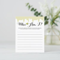 Pistachio Ice Cream Bridal Shower "Who Am I?" Game