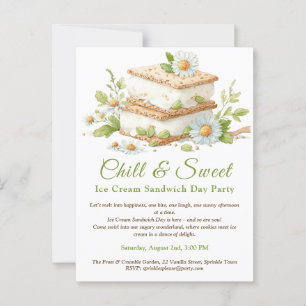 Pistachio Ice Cream Sandwich Day Watercolor  Postcard