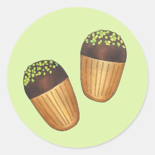 Pistachio Madeleines French Pastry Pastries Baking Classic Round Sticker