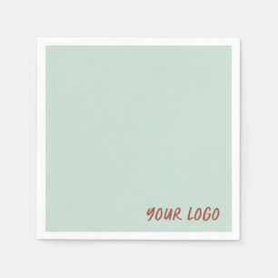 Pistachio Mint Sage Green Minimalist Business Logo Napkin