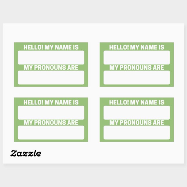 Pistachio Name & Pronoun Labels (Sheet)