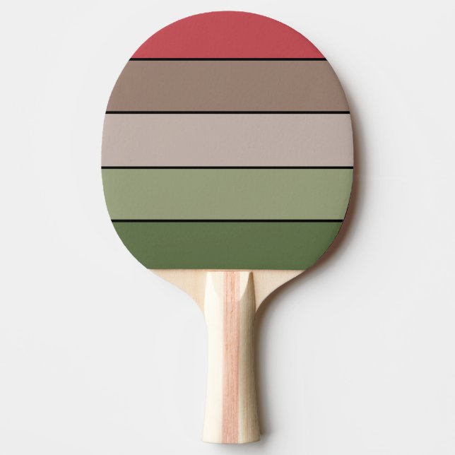 Pistachio Nut Shell Green Red Brown Stripes  Ping Pong Paddle (Front)