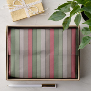 Pistachio Nut Shell Green Red Brown Stripes  Tissue Paper