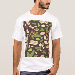 Pistachio Nuts: Black Hand-Drawn Seamless. T-Shirt
