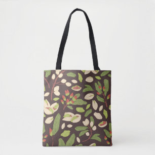 Pistachio Nuts: Black Hand-Drawn Seamless. Tote Bag