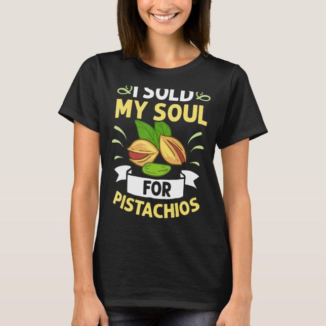 Pistachio Nuts Tree Ice Cream Dessert Unsalted Bow T-Shirt (Front)