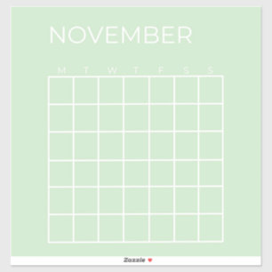 Pistachio Undated November Calendar Planner