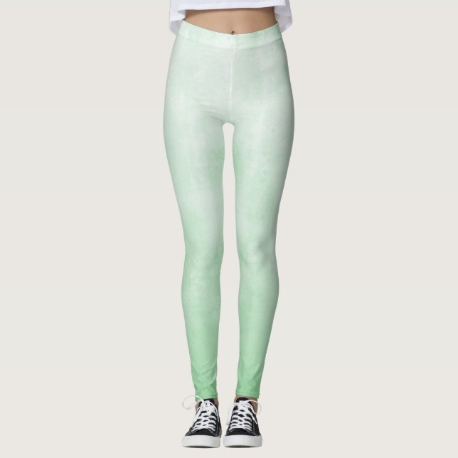 Pistachio White rustic ombre Leggings (Front)