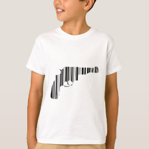 PISTOL BAR CODE Gun Barcode Pattern Design T-Shirt