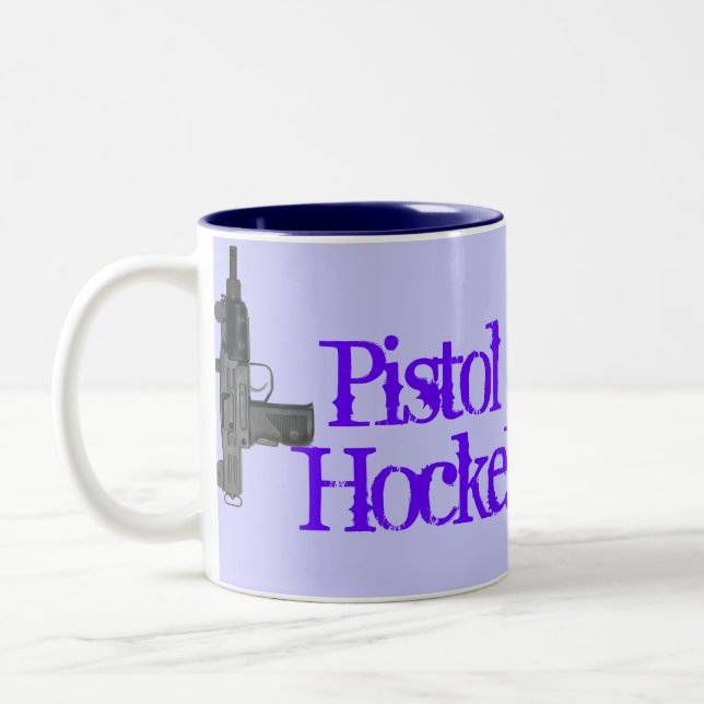 Pistol Packin Hockey Mum! Two-Tone Coffee Mug (Left)