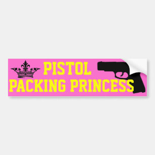 Pistol Packing Princess Bumper Sticker