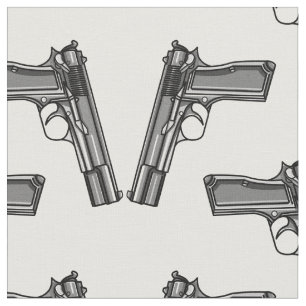 Pistols, Handgun Illustration Fabric