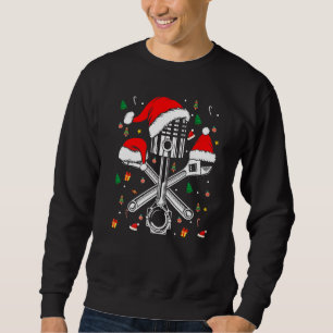 Piston Wrench Santa Hat Bike Car Mechanic Christma Sweatshirt